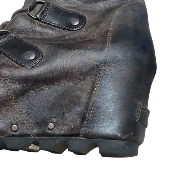 Sorel Bootie Joan of Arctic Wedge Mid Boots Brown 9.5 - Picture 7 of 10